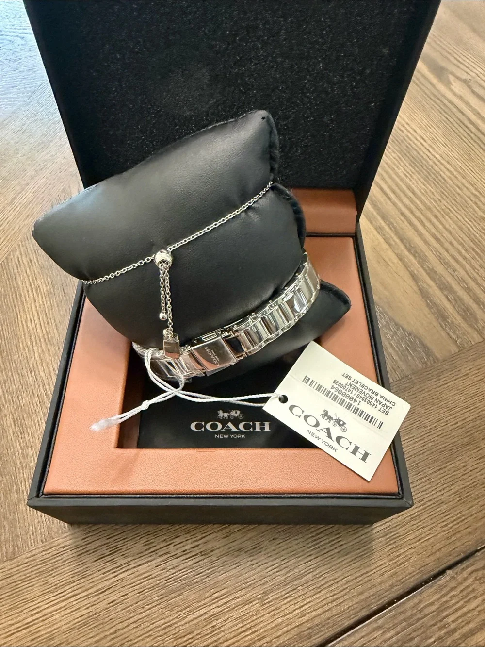 Coach Silver Watch with White Dial and Matching Bracelet